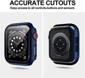 img 1 attached to 📱 Полное покрытие 8-пакетов Чехол Apple Watch Series 3 38 мм с защитным стеклом - Тонкий бампер, покрытие без пузырей, JZK аксессуары для iWatch