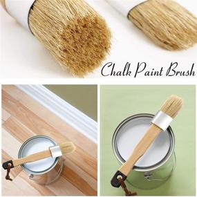 img 1 attached to Premium 4-Piece Chalk and Wax Brushes Set for Chalked Paint, Waxing, 🖌️ and Stenciling - Ideal for Furniture Restoration including Chairs, Dressers, Cabinets, and Wood Furniture