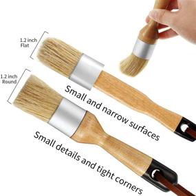 img 3 attached to Premium 4-Piece Chalk and Wax Brushes Set for Chalked Paint, Waxing, 🖌️ and Stenciling - Ideal for Furniture Restoration including Chairs, Dressers, Cabinets, and Wood Furniture