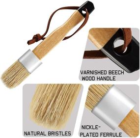 img 2 attached to Premium 4-Piece Chalk and Wax Brushes Set for Chalked Paint, Waxing, 🖌️ and Stenciling - Ideal for Furniture Restoration including Chairs, Dressers, Cabinets, and Wood Furniture