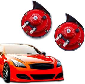 img 4 attached to 🔊 Super Loud 12v Electric Waterproof Double Horn Air Speakers for Cars, Motorcycle, Bikes - Set of 2