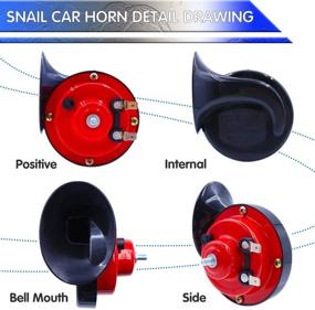 img 2 attached to 🔊 Супер громкая 12v водонепроницаемая двойная гудок для автомобилей, мотоциклов, велосипедов - набор из 2 штук