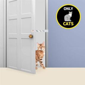 img 1 attached to 🚪 Adjustable Door Strap and Latch with Stylish Pattern for Pet Owners: A Pet Door Stopper Alternative to Pet Gates or Interior Cat Door, Ideal for Cats and Dogs Living Together