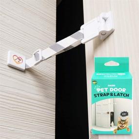 img 4 attached to 🚪 Adjustable Door Strap and Latch with Stylish Pattern for Pet Owners: A Pet Door Stopper Alternative to Pet Gates or Interior Cat Door, Ideal for Cats and Dogs Living Together
