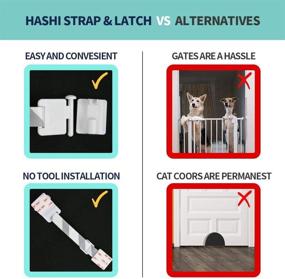 img 3 attached to 🚪 Adjustable Door Strap and Latch with Stylish Pattern for Pet Owners: A Pet Door Stopper Alternative to Pet Gates or Interior Cat Door, Ideal for Cats and Dogs Living Together