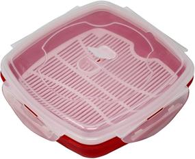 img 4 attached to EXULTIMATE Red Vented Microwave Steamer: 🍚 BPA Free Steamer for Vegetables, Rice, and Fish