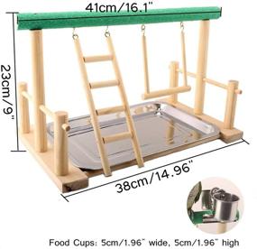 img 1 attached to 🦜 QBLEEV Parrot Playstand Bird Playground Wood Perch Gym Stand Playpen Ladder with Toys Exercise Playgym for Conure Lovebirds