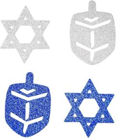 img 1 attached to 🌟 Jumbo Hanukkah Glitter Confetti - Holiday Confetti - Star & Dreidel - Blue/Silver (Single)