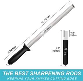 img 3 attached to 🔪 Professional 12 Inch Diamond Honing Steel: G-TING Kitchen Knife Sharpener Rod for Chef Knives, Garden Tools & More