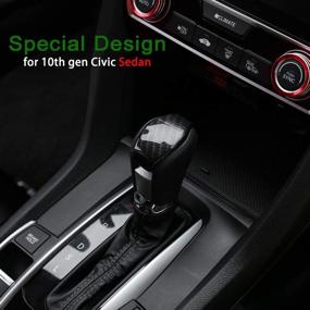 img 2 attached to 🔥 Enhance Your 10th Gen Civic's Style with Thenice Carbon Fiber Shift Knob Cover - Perfect Fit for Honda Civic Sedan 2016-2021 Automatic Transmission!