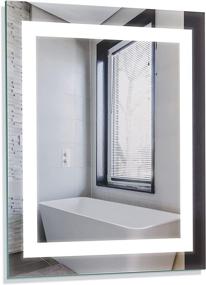 img 4 attached to Homewerks 100150 24x30 LED Bathroom Mirror - Anti Fog Wall Mounted, Horizontal or Vertical Vanity, 5000 Kelvin Bright White Daylight Color Temperature Light, 24x30 Inch