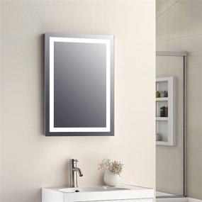 img 3 attached to Homewerks 100150 24x30 LED Bathroom Mirror - Anti Fog Wall Mounted, Horizontal or Vertical Vanity, 5000 Kelvin Bright White Daylight Color Temperature Light, 24x30 Inch