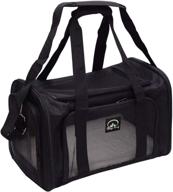airline approved pet carrier bag for dogs and cats: top loading, soft travel bag for small dogs and cats logo