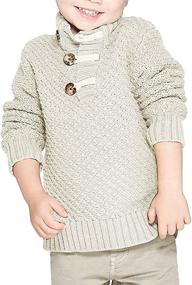 img 3 attached to 👕 Hestenve Knitted Sweater Placket Pullover Boys' Clothing Review