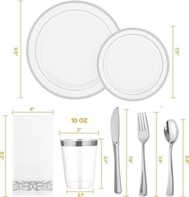 img 3 attached to 🍽️ Pack of 30 Disposable Dinnerware Plates with Silverware Set for Parties in Silver