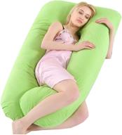 🤰 ultimate u-shape pregnancy pillow - comprehensive maternity support for back, neck, belly, leg, and hips - green logo