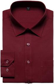 img 3 attached to 👔 ZEROYAA Sleeve Business ZYSGCL02 Burgundy Men's Clothing and Shirts: Elevate Your Style with Class and Sophistication