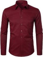 👔 zeroyaa sleeve business zysgcl02 burgundy men's clothing and shirts: elevate your style with class and sophistication logo