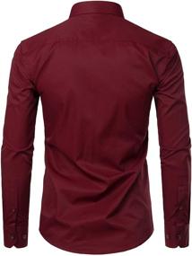 img 2 attached to 👔 ZEROYAA Sleeve Business ZYSGCL02 Burgundy Men's Clothing and Shirts: Elevate Your Style with Class and Sophistication