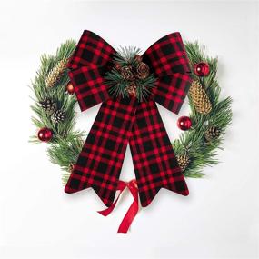 img 1 attached to 🎄 6-Pack Christmas Wreaths Bows with Pinecones & Needles | Natural Xmas Decorations Bows | Holiday Tree Bows for DIY Crafts & Decor - 9 x 12 Inches