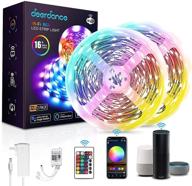 🎵 deerdance smart led strip lights: control music sync and 16 million colors with alexa and google assistant - perfect for bedroom, tv, ceiling, kitchen cabinet, and party logo