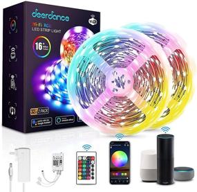 img 4 attached to 🎵 Deerdance Smart LED Strip Lights: Control Music Sync and 16 Million Colors with Alexa and Google Assistant - Perfect for Bedroom, TV, Ceiling, Kitchen Cabinet, and Party