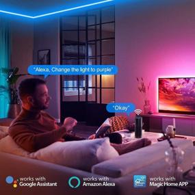 img 3 attached to 🎵 Deerdance Smart LED Strip Lights: Control Music Sync and 16 Million Colors with Alexa and Google Assistant - Perfect for Bedroom, TV, Ceiling, Kitchen Cabinet, and Party