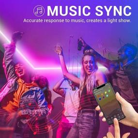img 2 attached to 🎵 Deerdance Smart LED Strip Lights: Control Music Sync and 16 Million Colors with Alexa and Google Assistant - Perfect for Bedroom, TV, Ceiling, Kitchen Cabinet, and Party