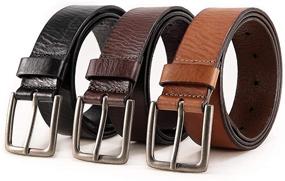 img 1 attached to Genuine Belts Grain Leather Dress Men's Accessories for Belts