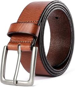 img 4 attached to Genuine Belts Grain Leather Dress Men's Accessories for Belts