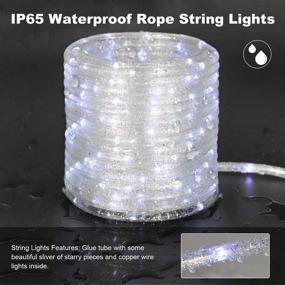 img 2 attached to 🌟 Speclux Solar Rope String Lights: 33ft 200LED Cool White Fairy Lights with 8 Lighting Modes - Perfect for Patio, Garden, and Party Decor