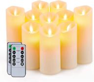 🕯️ enhance your ambience with 5plots 10 pcs flickering flameless candles: battery operated led pillars with timers & remote control логотип