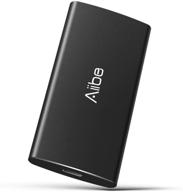 💻 aiibe external portable ssd 500gb - high-speed usb-c & usb 3.1 solid state drive – perfect for pc, laptop, mac, xbox, and ps4 - black logo