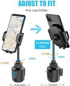 img 1 attached to 📱 WixGear Cup Phone Holder for Car - Adjustable Automobile Cup Mount for Smartphones with 360° Rotation