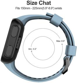 img 2 attached to 🏃 Meifox Cyan Silicone Replacement Bands for Garmin Forerunner 35 Watch - Compatible and Optimized for Enhanced Performance