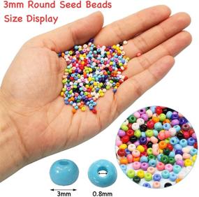 img 2 attached to 📿 BALABEAD 3mm Round Glass Seed Beads Kit - 7800pcs 24 Multicolor 8/0 Craft Seed Beads for Jewelry Making