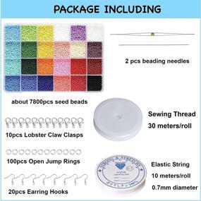 img 1 attached to 📿 BALABEAD 3mm Round Glass Seed Beads Kit - 7800pcs 24 Multicolor 8/0 Craft Seed Beads for Jewelry Making