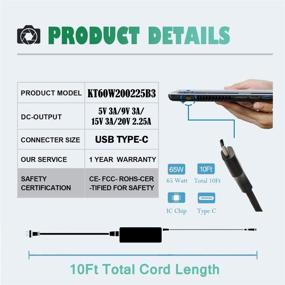 img 3 attached to ✨ 45W USB Type C Charger for Lenovo C330 100e 300e 500e Yoga C930 C940 S730 720 730 910 920 13 ThinkPad X1 Chromebook 2nd Gen AST MTK 4X20M26252 4X20E75131 HP Spectre x360 Power Supply Adapter Cord" -> "High Performance 45W USB Type C Charger for Lenovo C330 100e 300e 500e Yoga C930 C940 S730 720 730 910 920 13 ThinkPad X1 Chromebook 2nd Gen AST MTK 4X20M26252 4X20E75131 HP Spectre x360 Power Supply Adapter Cord