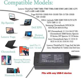 img 2 attached to ✨ 45W USB Type C Charger for Lenovo C330 100e 300e 500e Yoga C930 C940 S730 720 730 910 920 13 ThinkPad X1 Chromebook 2nd Gen AST MTK 4X20M26252 4X20E75131 HP Spectre x360 Power Supply Adapter Cord" -> "High Performance 45W USB Type C Charger for Lenovo C330 100e 300e 500e Yoga C930 C940 S730 720 730 910 920 13 ThinkPad X1 Chromebook 2nd Gen AST MTK 4X20M26252 4X20E75131 HP Spectre x360 Power Supply Adapter Cord