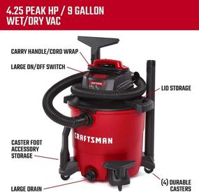 img 2 attached to 🧹 CRAFTSMAN CMXEVBE17590: Powerful 9 Gallon Wet/Dry Vac with Attachments - Shop Vacuum for Ultimate Portability