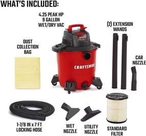 img 1 attached to 🧹 CRAFTSMAN CMXEVBE17590: Powerful 9 Gallon Wet/Dry Vac with Attachments - Shop Vacuum for Ultimate Portability