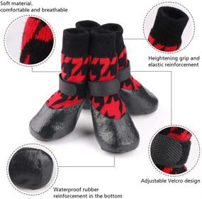 img 2 attached to 🐾 RilexAwhile Dog and Cat Non-Slip Paw Socks: Adjustable Boots Shoes for Indoor and Outdoor Use