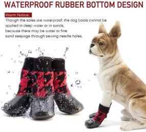 img 1 attached to 🐾 RilexAwhile Dog and Cat Non-Slip Paw Socks: Adjustable Boots Shoes for Indoor and Outdoor Use