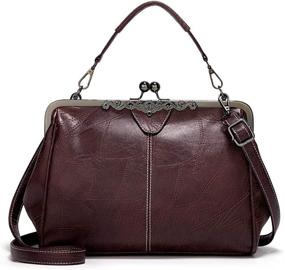 img 4 attached to 👜 Timeless Elegance: Vintage Leather Evening Satchel for Women's Handbags, Wallets, and Satchels