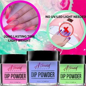 img 2 attached to 💅 Dip Powder Nail Kit - 10 Refillable Colors of Glow in The Dark Nail Dip Powder