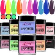 💅 dip powder nail kit - 10 refillable colors of glow in the dark nail dip powder logo