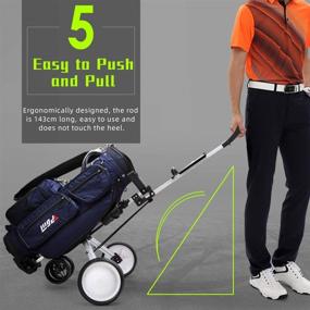 img 2 attached to 🏌️ Jaffick Golf Pull Cart: Convenient Folding Push Trolley for Golf Club Bag