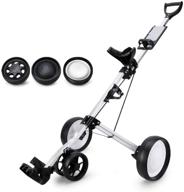 🏌️ jaffick golf pull cart: convenient folding push trolley for golf club bag logo