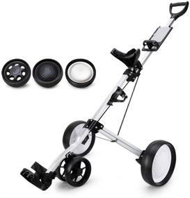 img 4 attached to 🏌️ Jaffick Golf Pull Cart: Convenient Folding Push Trolley for Golf Club Bag