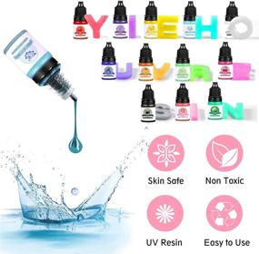 img 3 attached to 🎨 YIEHO 200g UV Resin Kit for Beginners with Light, Clear Epoxy Resin Starter Set for Craft Jewelry Making - Necklace Pendant Earring Accessories Including Lamp and 12 Color Pigments
